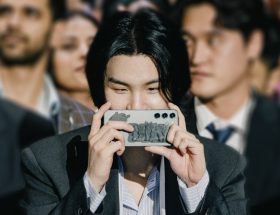 Звезда K-POP солист группы BTS появился с модным смартфоном Galaxy Z Fold5 5 BTS’ Suga at Samsung r Z Fold5
