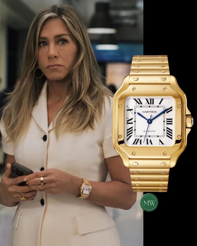 Дженніфер Еністон годинник Santos de Cartier Medium size